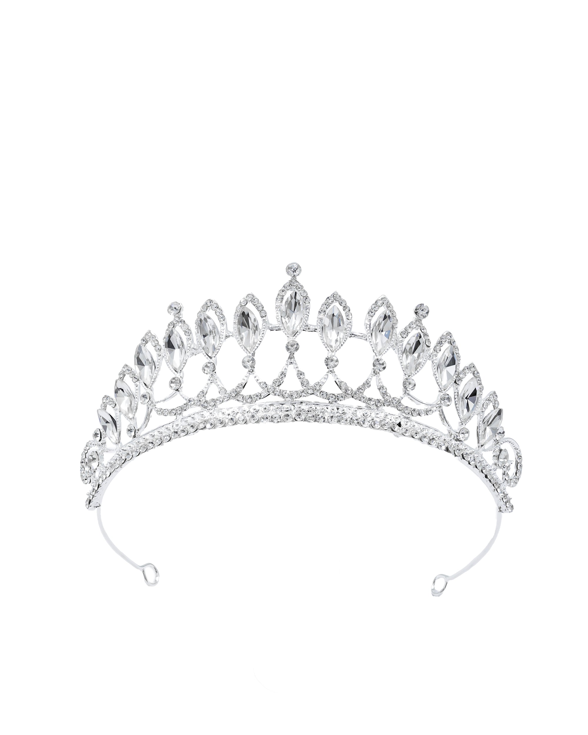 Corona Plateada de Diadema con piedras  - M8 Oro Laminado