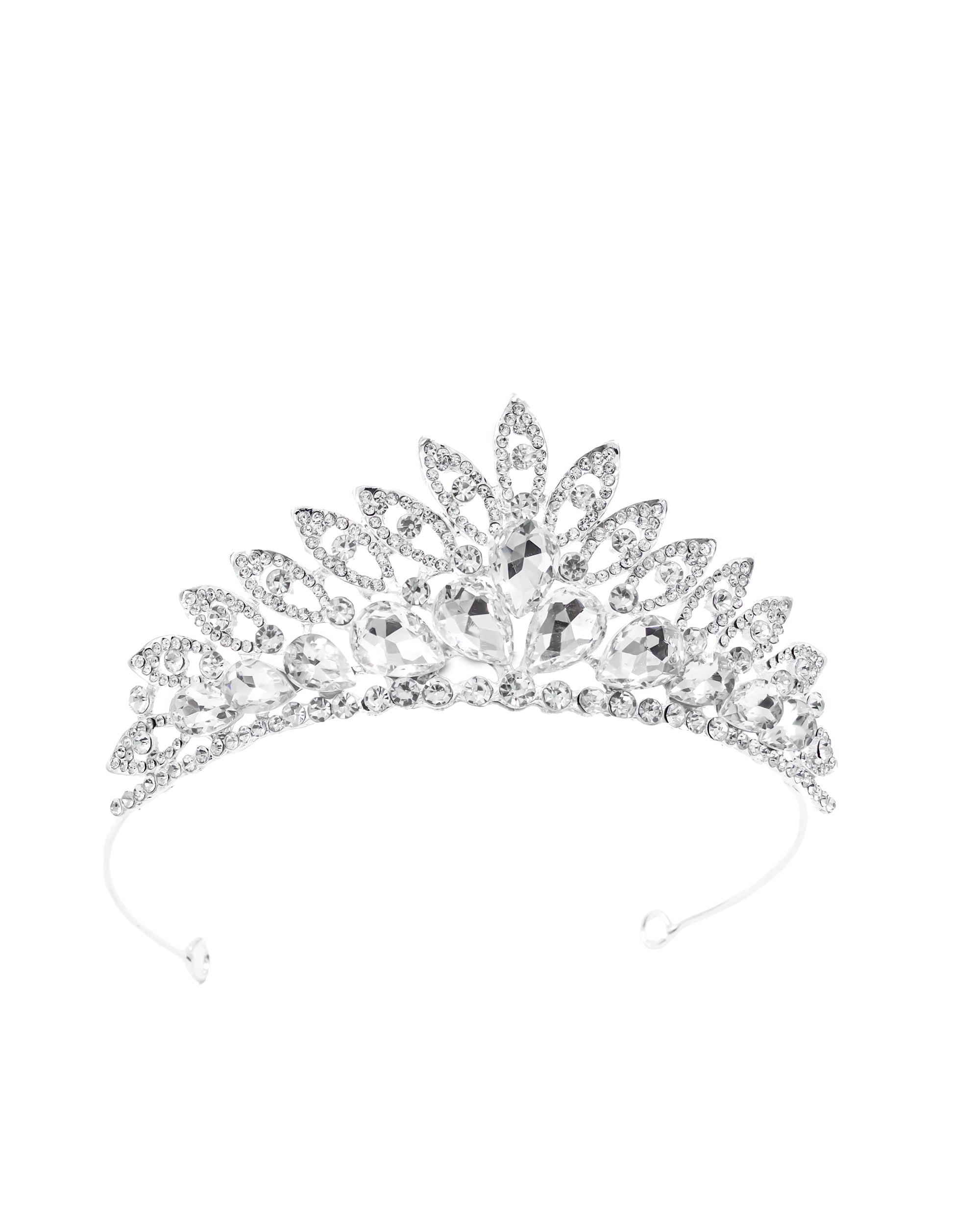 Corona Plateada de Diadema con piedras  - M9 Oro Laminado