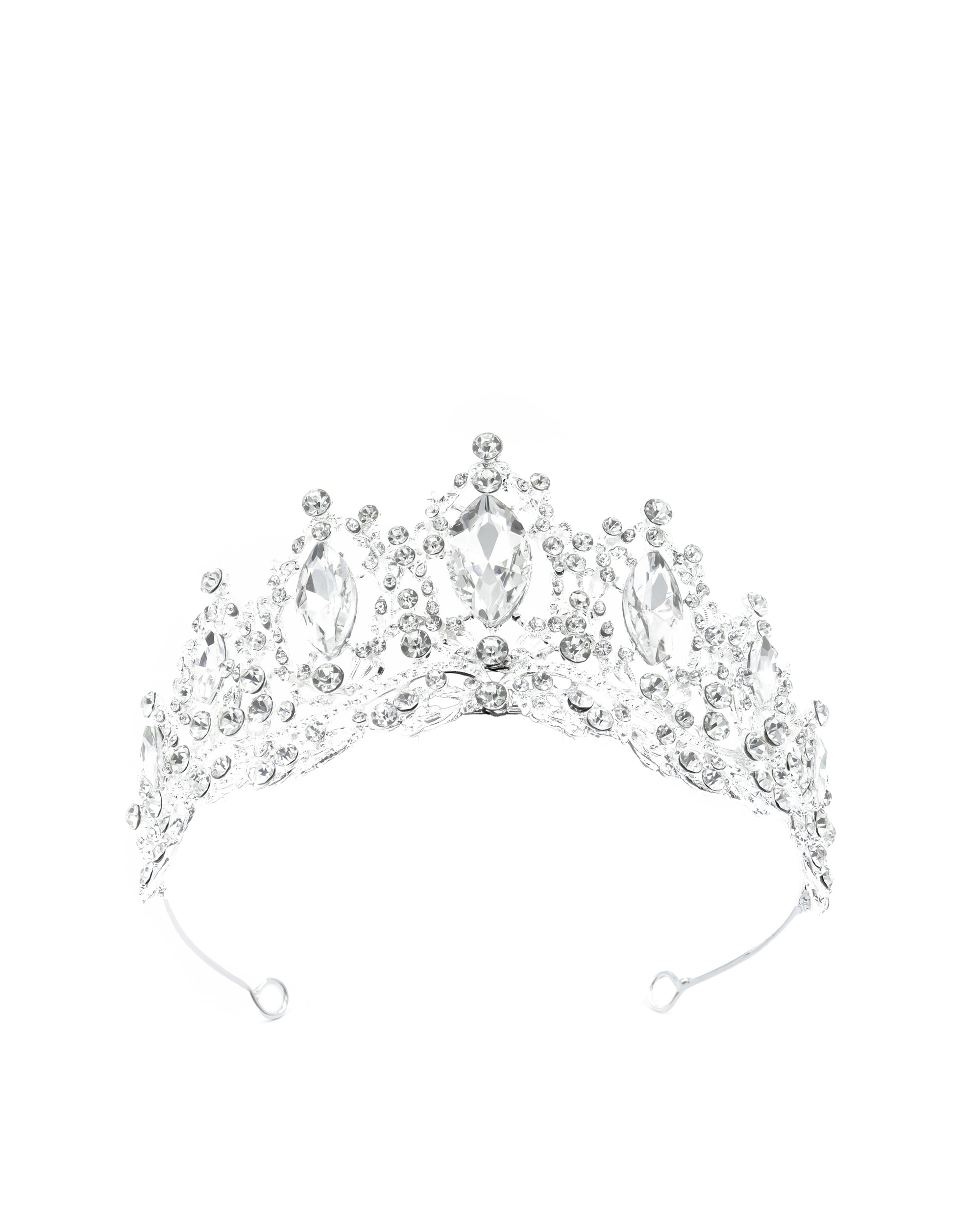 Corona Plateada de Diadema con piedras  - M11 Oro Laminado