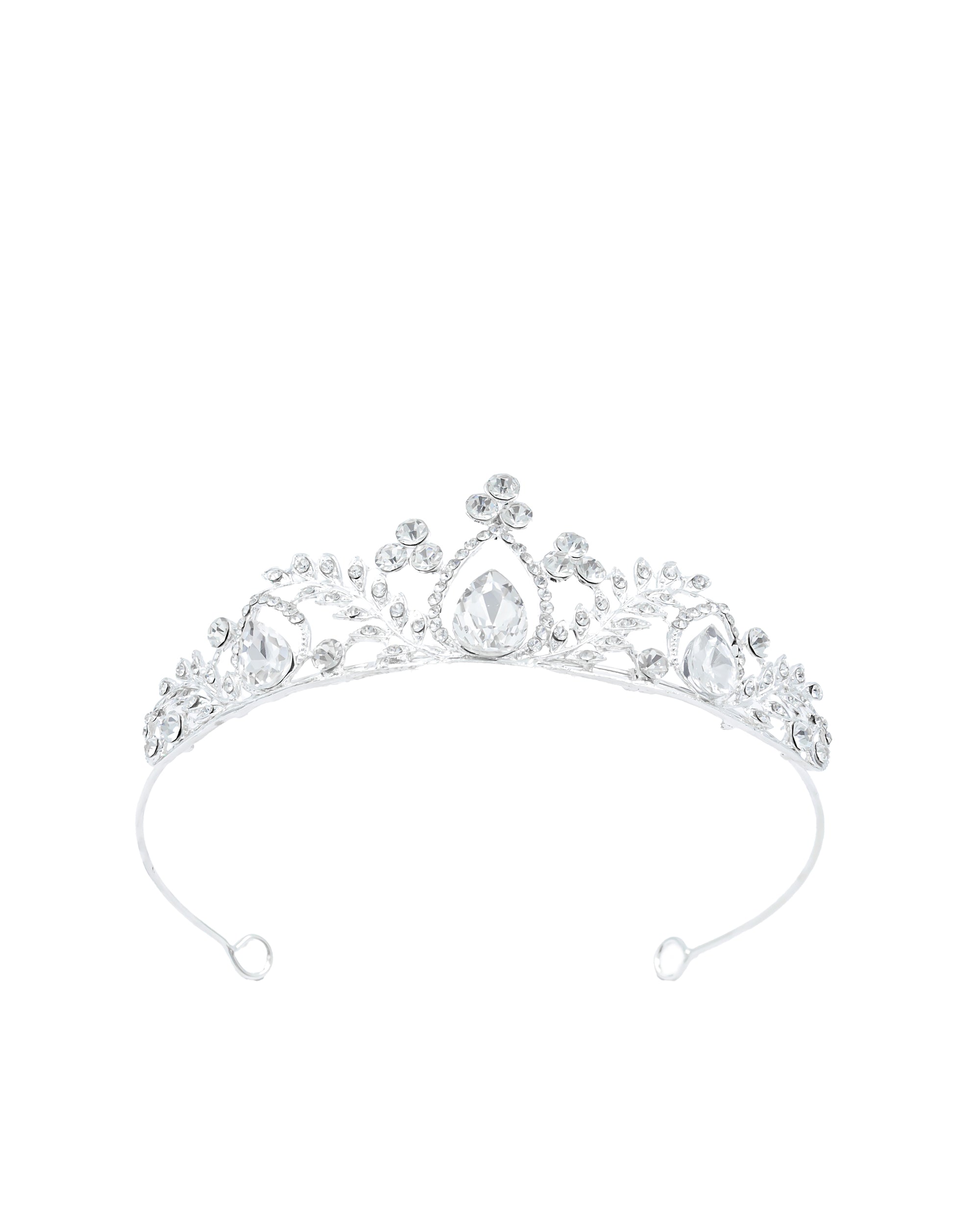 Corona Plateada de Diadema con piedras  - M12 Oro Laminado
