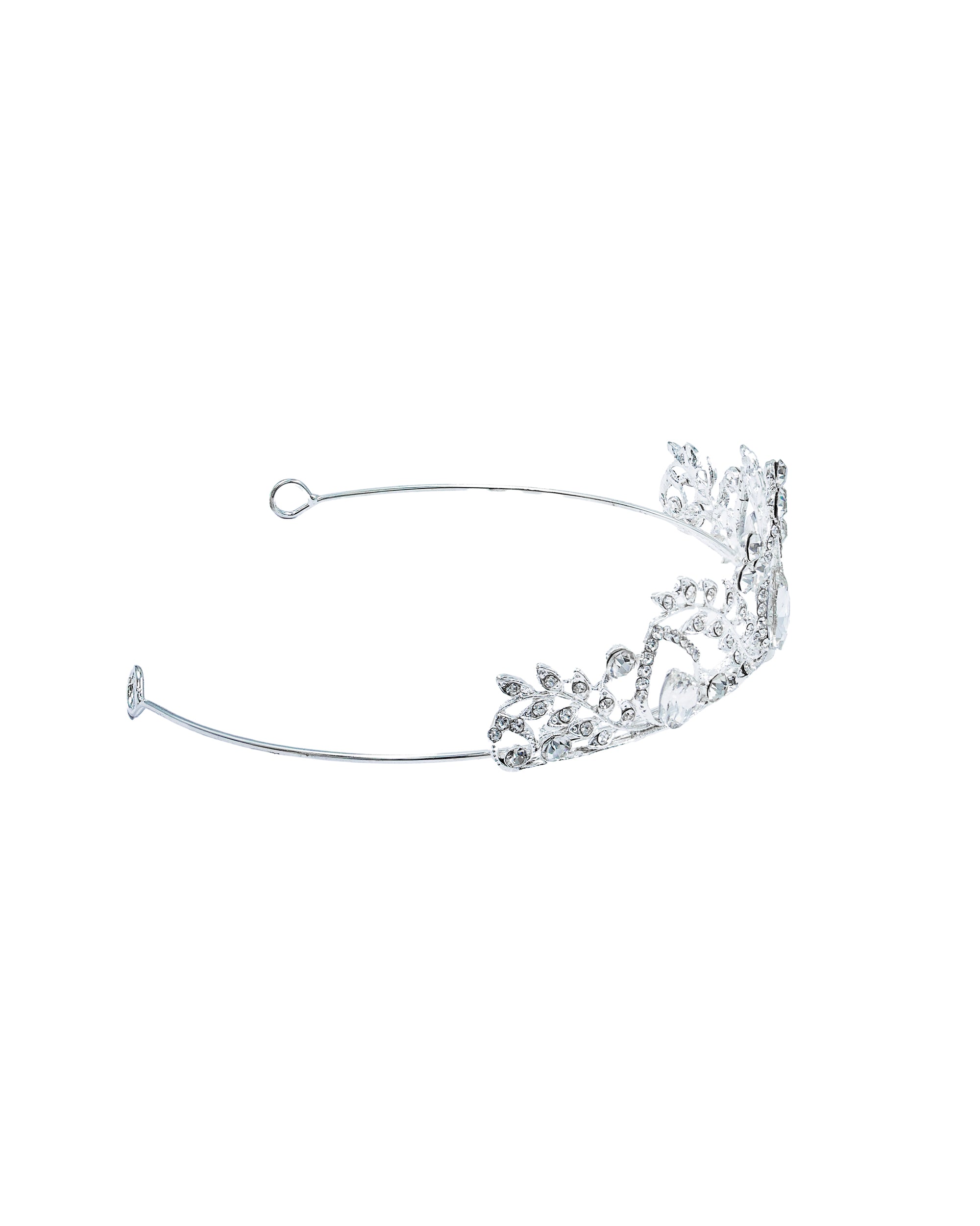 Corona Plateada de Diadema con piedras  - M12 Oro Laminado