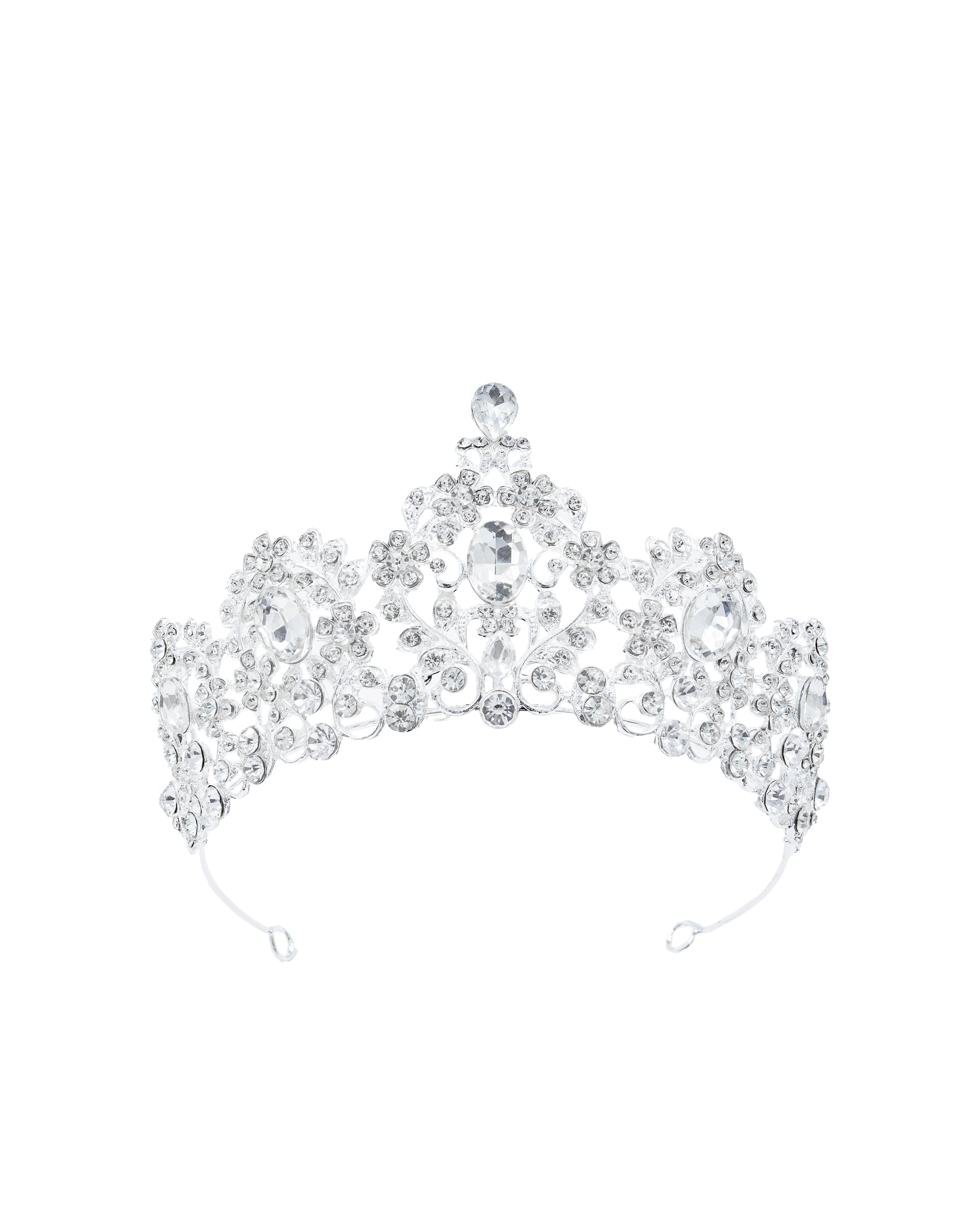 Corona Plateada de Diadema con piedras  - M19 Oro Laminado