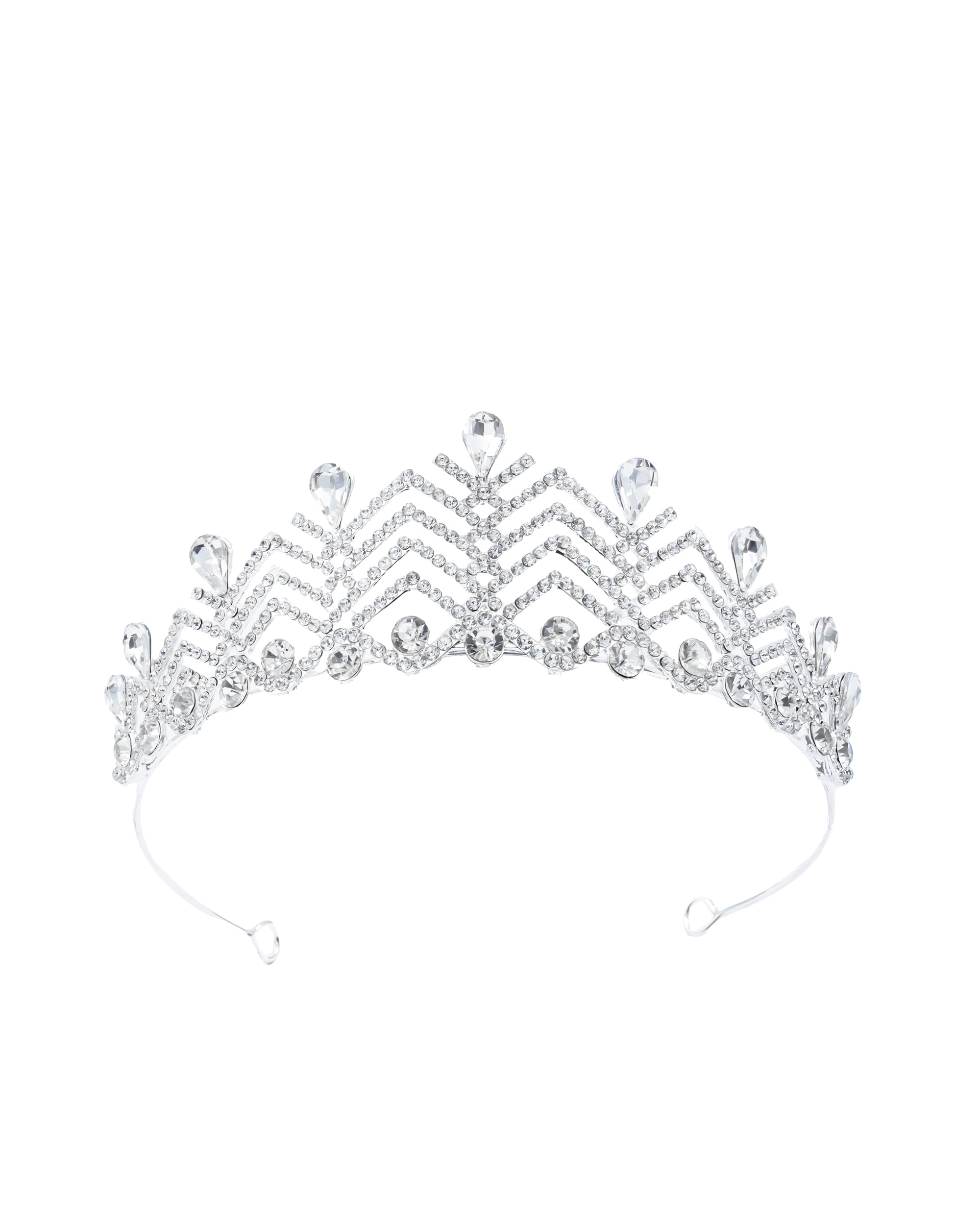 Corona Plateada de Diadema con piedras  - M22 Oro Laminado