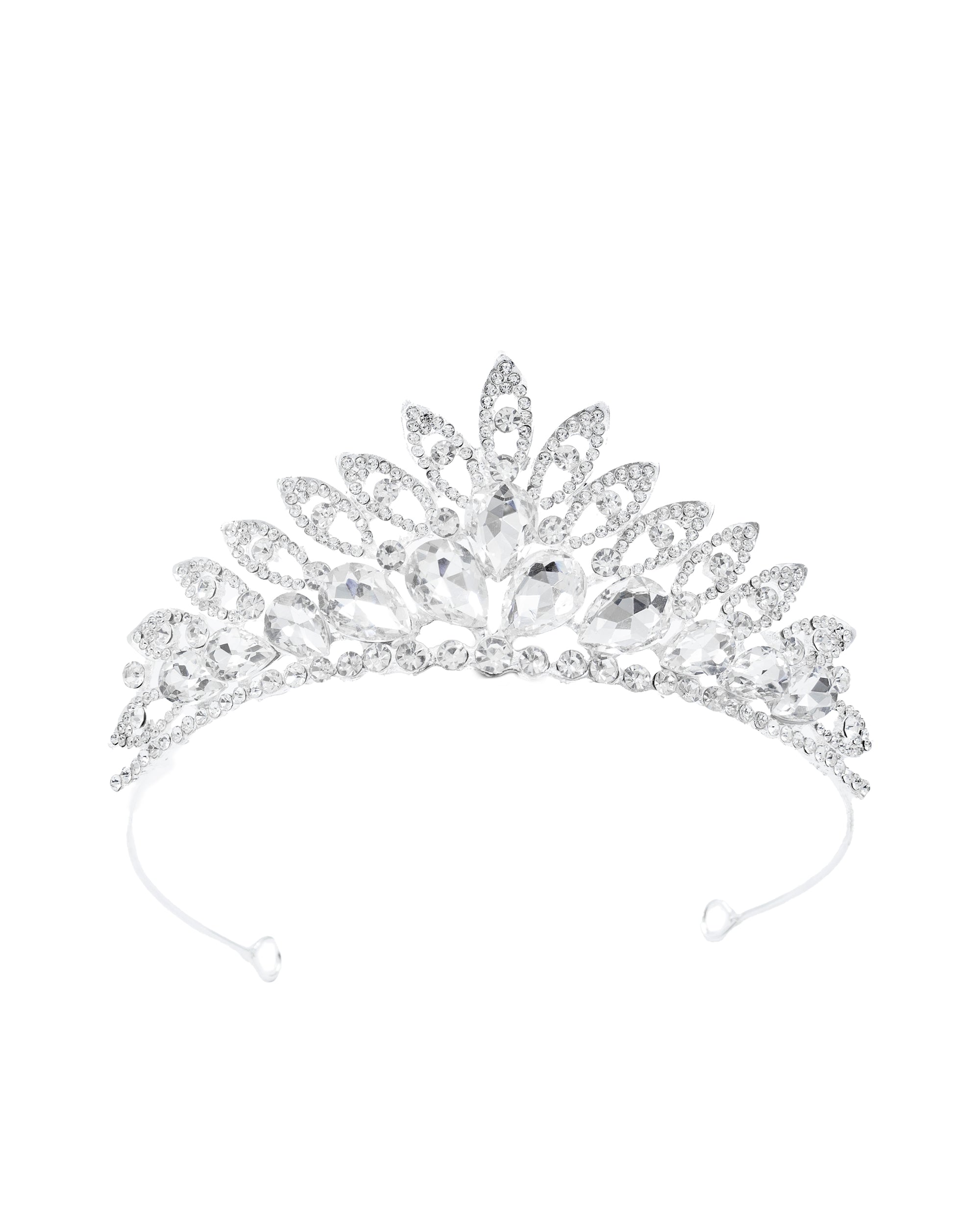 Corona Plateada de Diadema con piedras  - M28 Oro Laminado