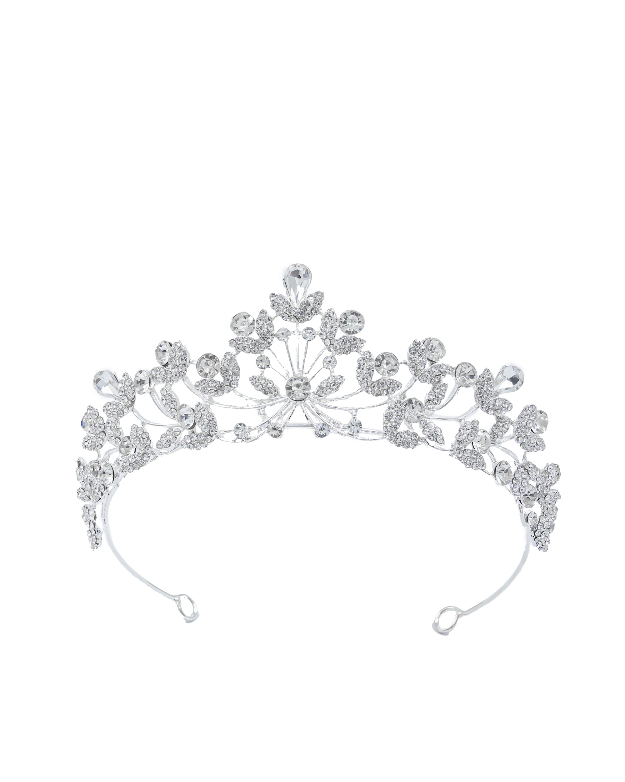 Corona Plateada de Diadema con piedras  - M31 Oro Laminado