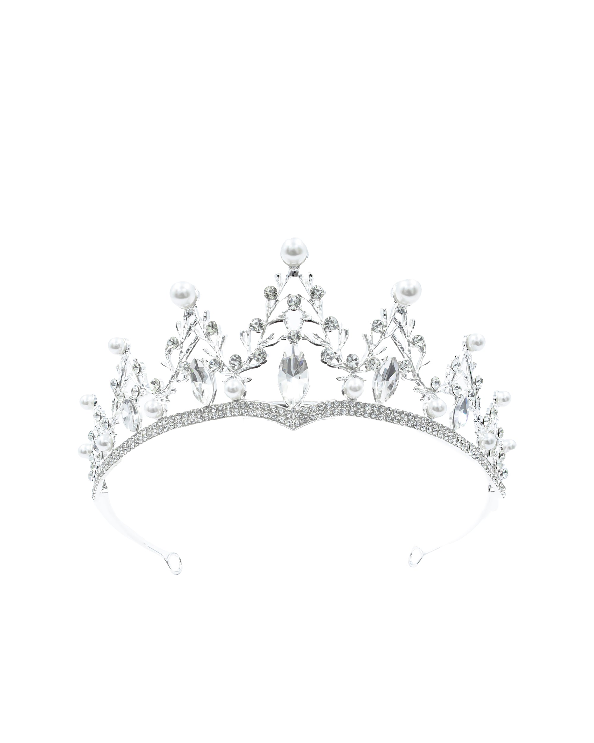 Corona Plateada de Diadema con piedras  - M47 Oro Laminado