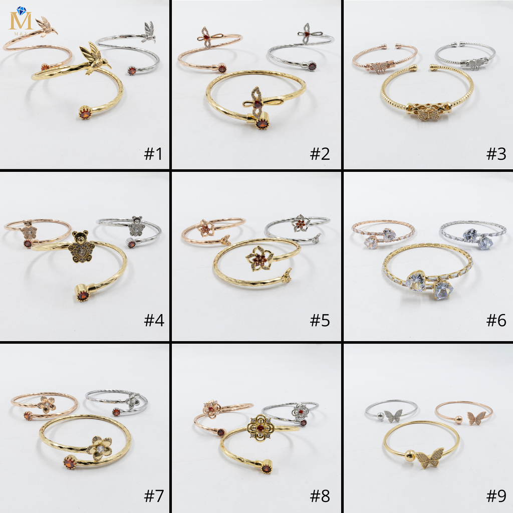 Pulseras Ajustable de tres colores  M2 Oro Laminado