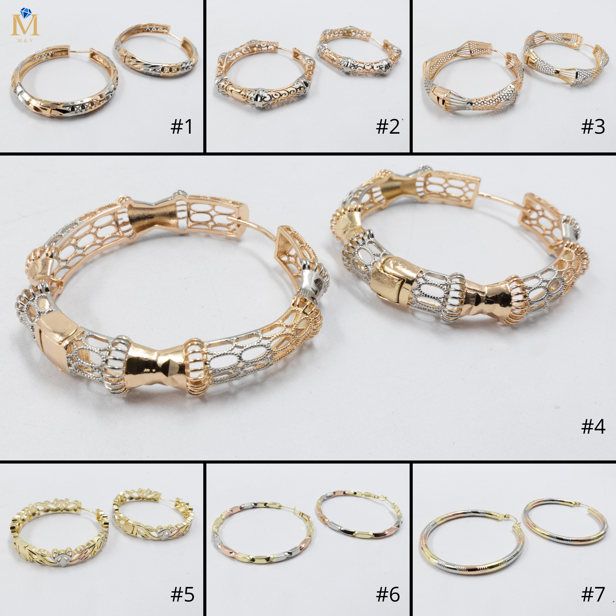 Aretes color Oro Florentino M1 Oro Laminado