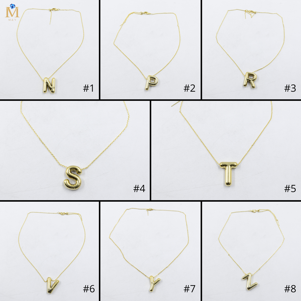 Collar Dorado con Dije de letras Grandes M2 Oro Laminado