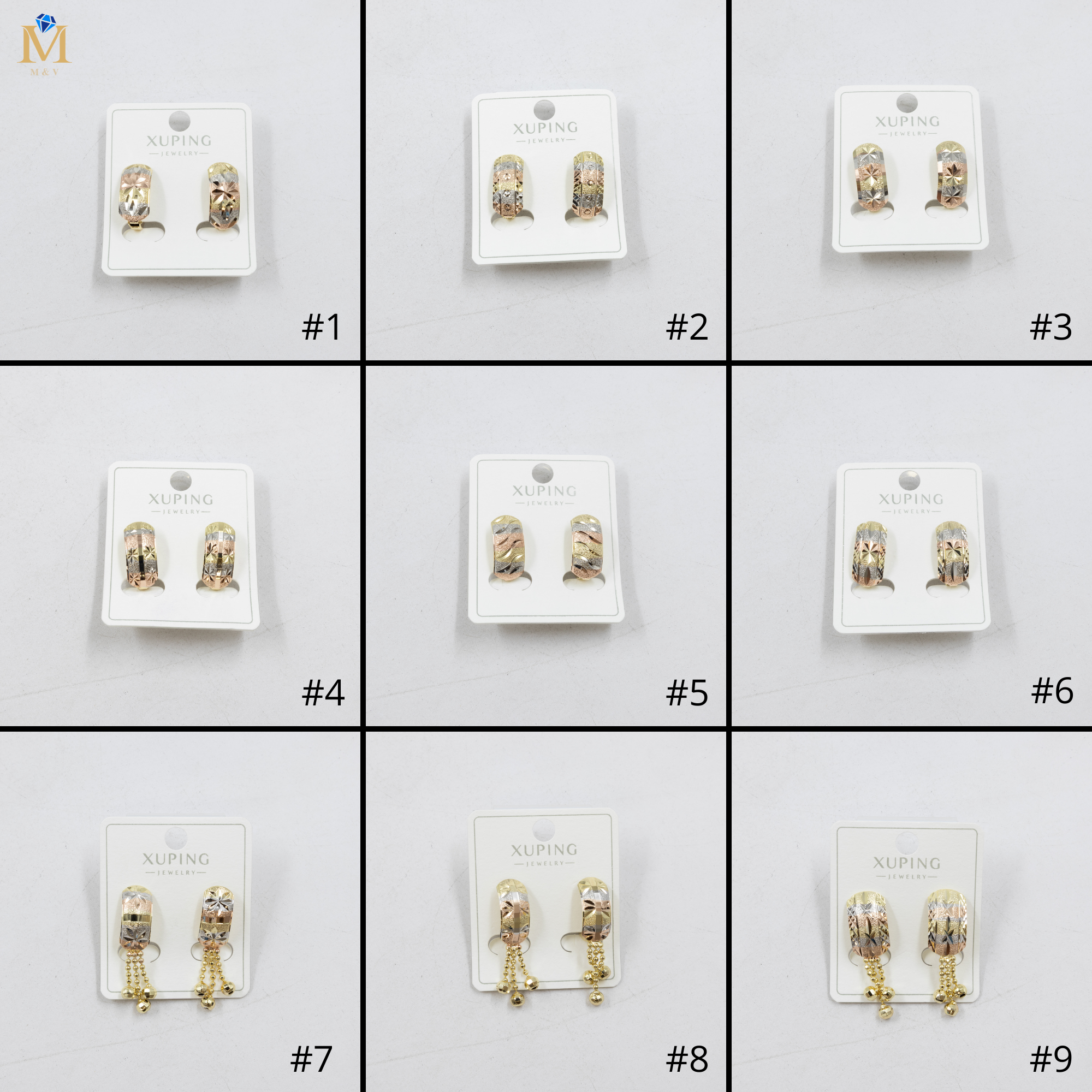 Aretes Oro Florentino Xuping M2 Oro Laminado
