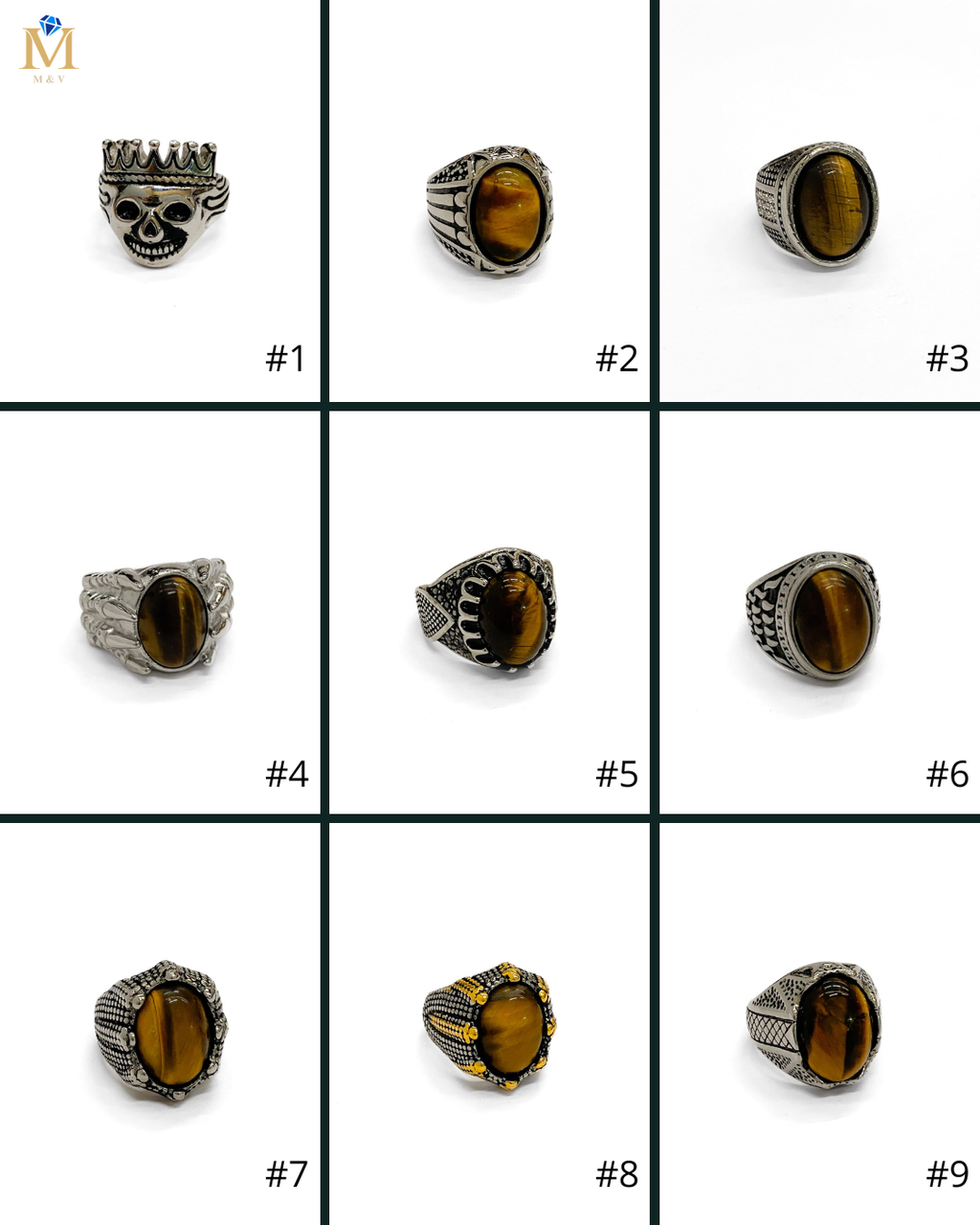 Anillo Dorado y Plateado Acero Inoxidable M21