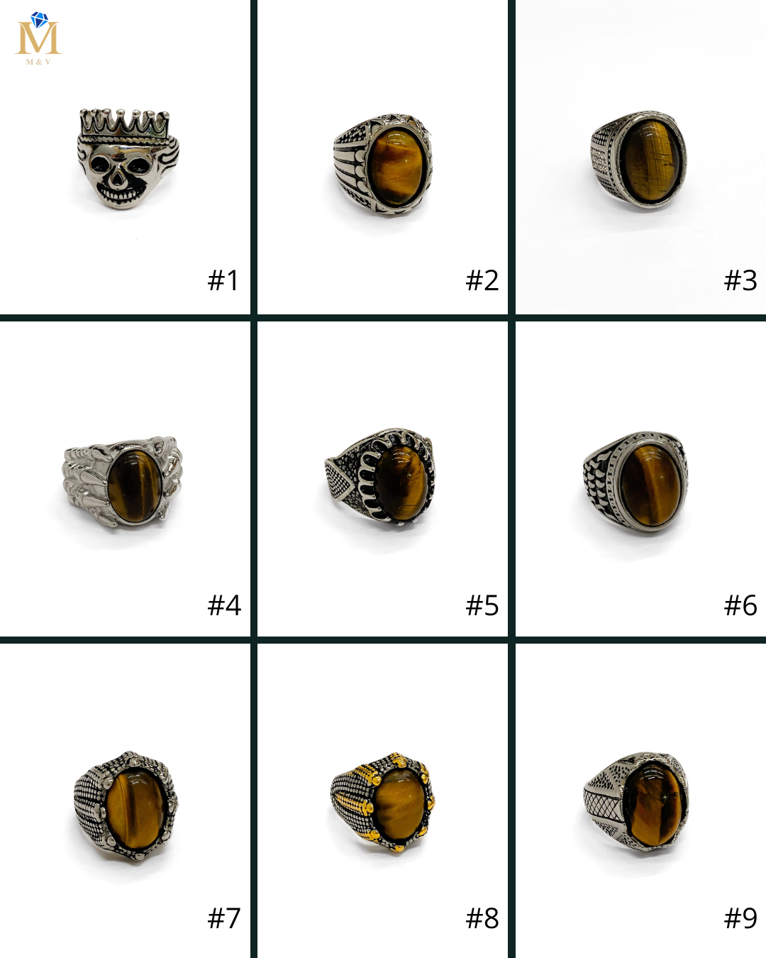 Anillo Dorado y Plateado Acero Inoxidable M21
