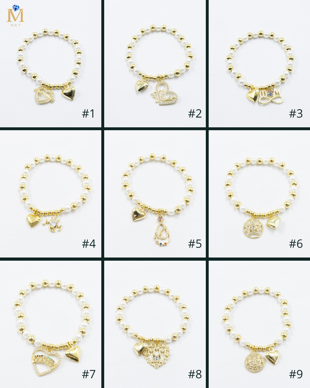 Pulsera con dije de Mamá M6 Oro Laminado 05/03/26