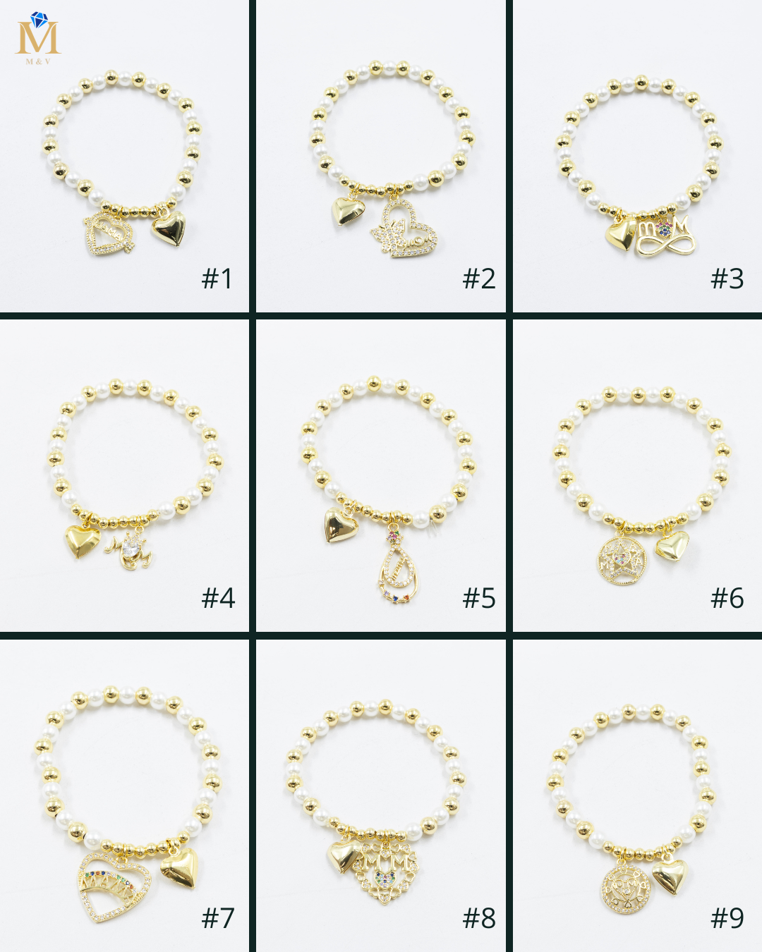 Pulsera con dije de Mamá M6 Oro Laminado 05/03/26