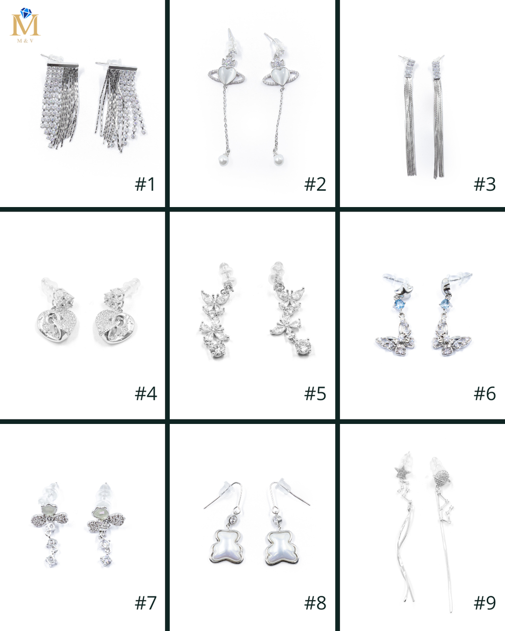 Aretes Largos Ansheli Plateados M19 Oro Laminado