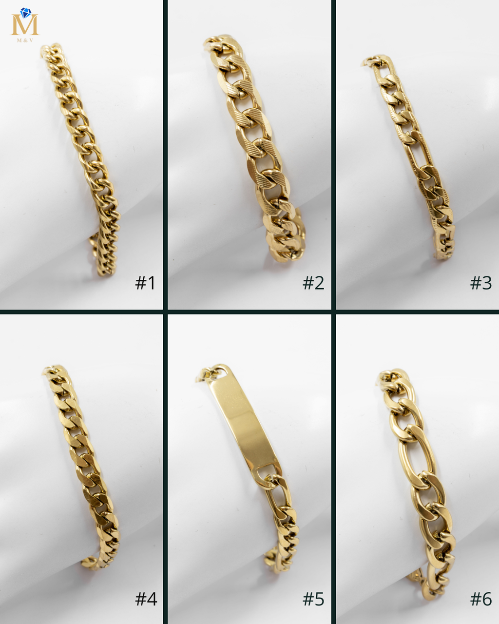 Pulsera Dorada - M8 Acero Inoxidable
