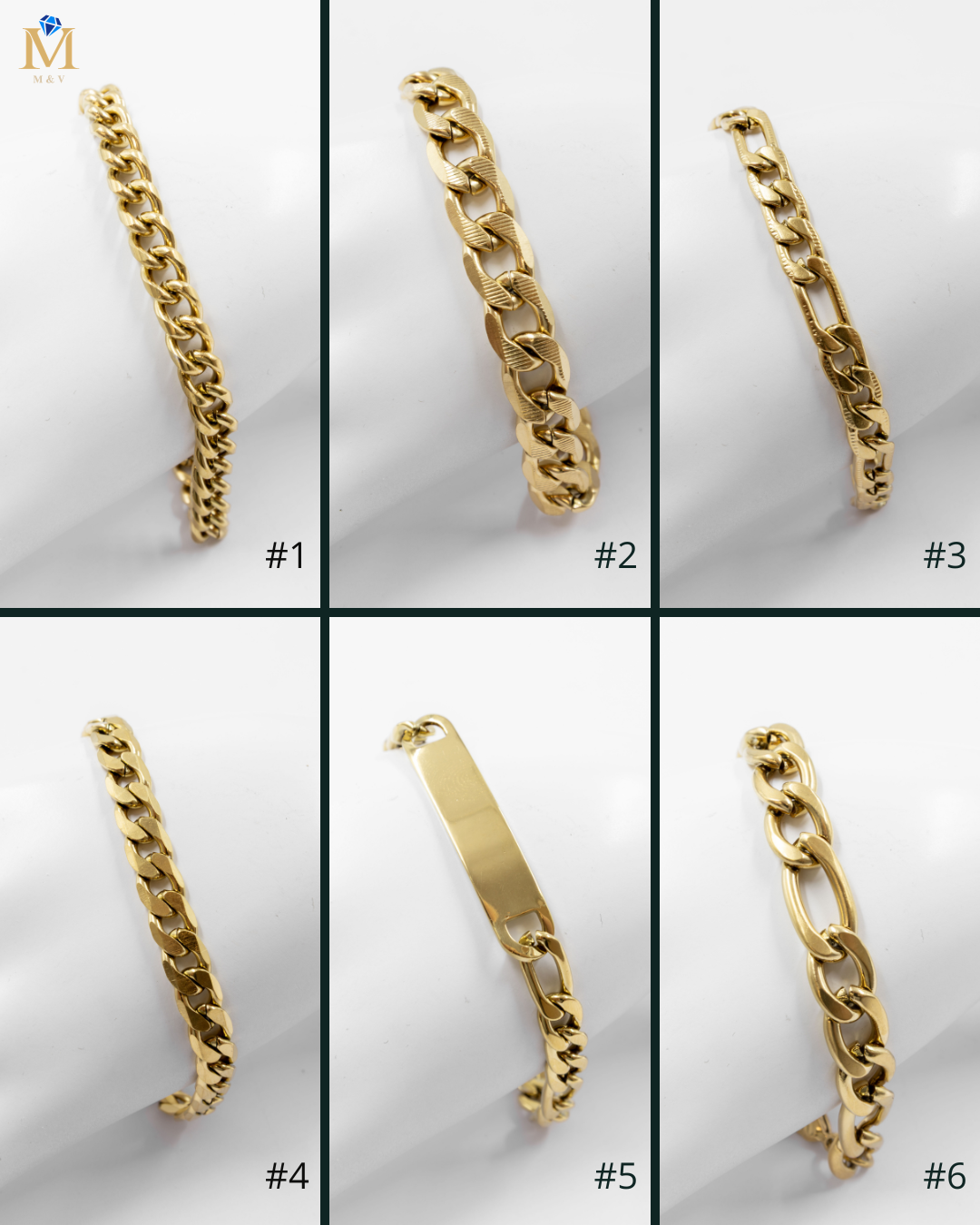 Pulsera Dorada - M8 Acero Inoxidable
