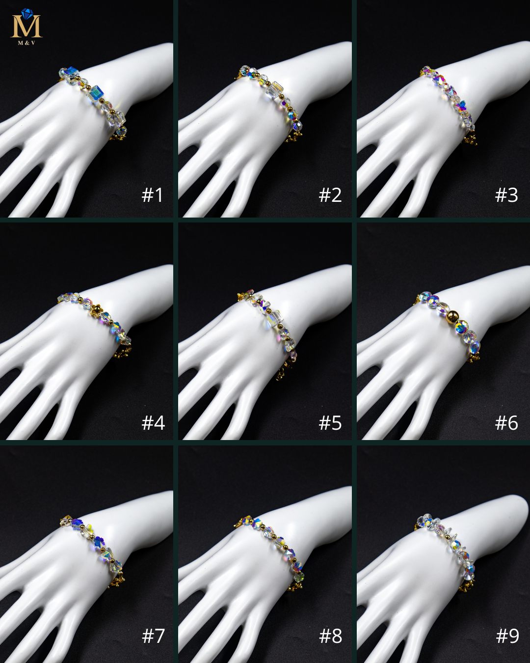 Pulsera con dijes tornasol - M2 Oro Laminado