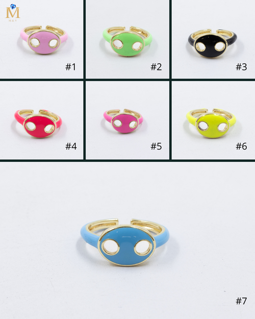 Anillo Ajustable de colores M10 Oro Laminado