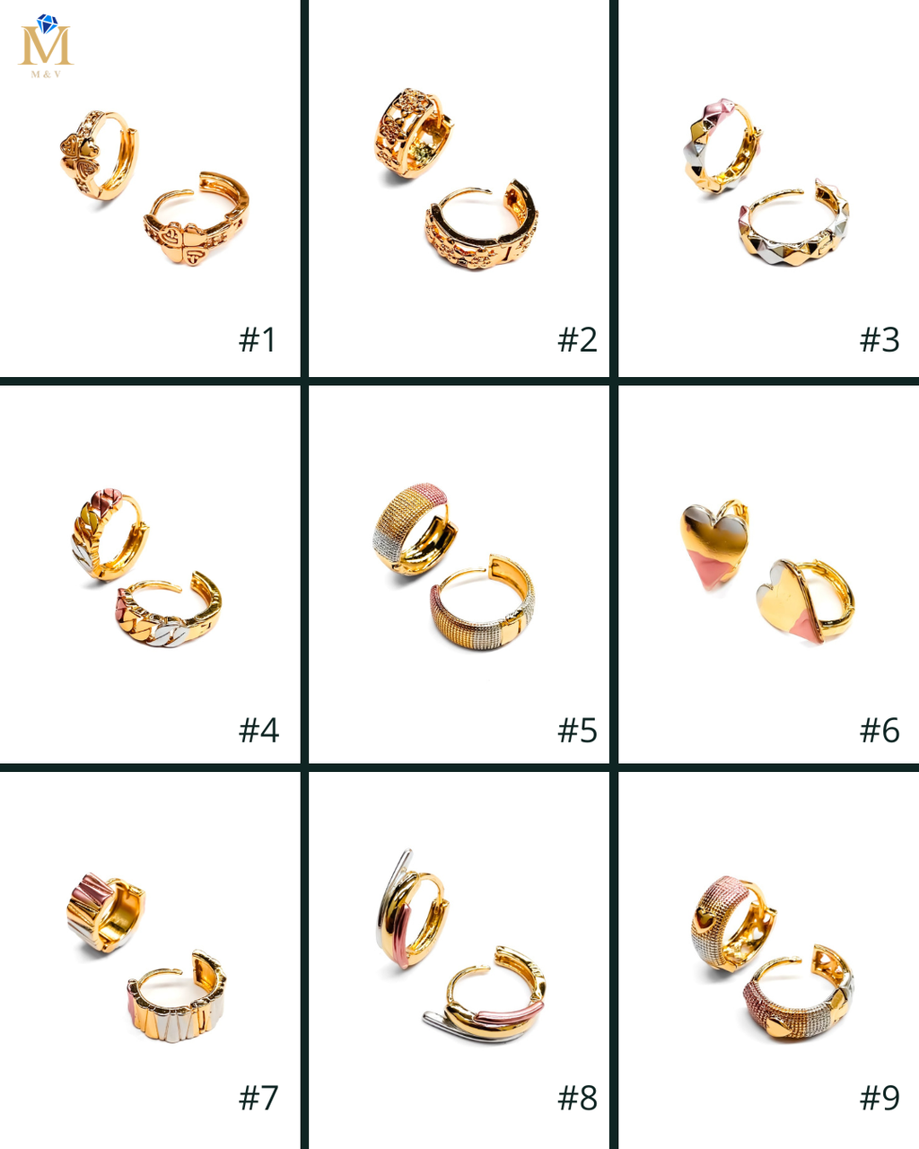 ARETES HUGGIES M22 - ORO LAMINADO