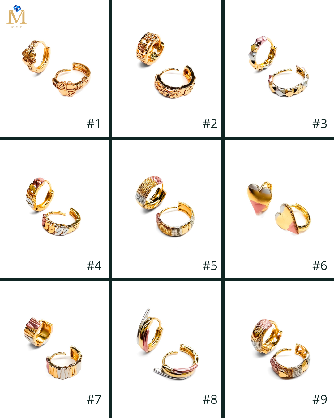 ARETES HUGGIES M22 - ORO LAMINADO