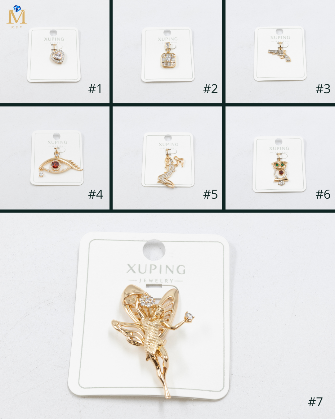 Dijes Xuping con Piedras M7 Oro Laminado