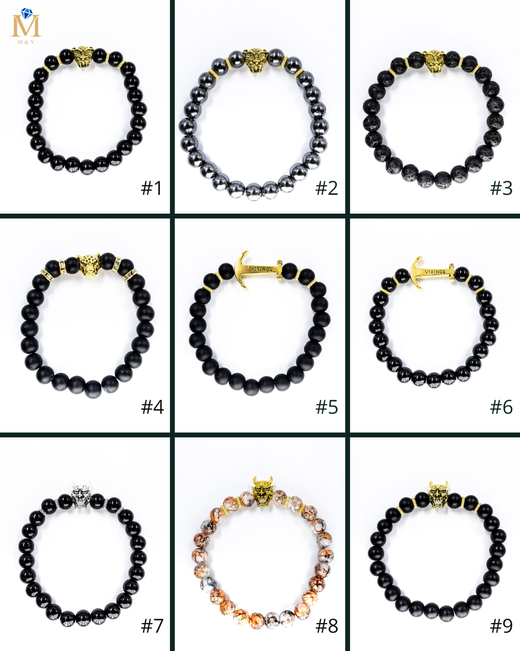 Pulsera de Cuentas con Dije - M3 Acero Inoxidable