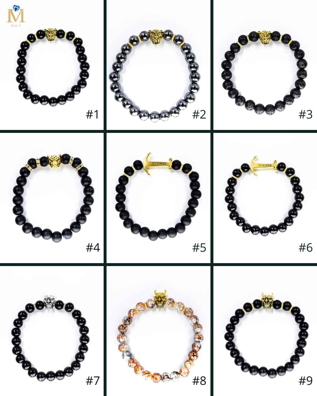 Pulsera de Cuentas con Dije - M3 Acero Inoxidable