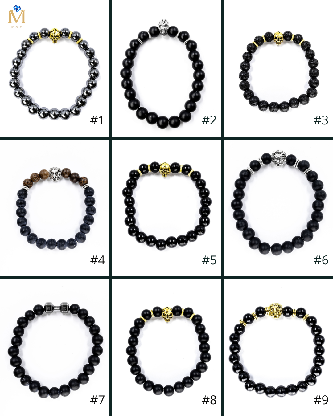 Pulsera de cuentas con Dije M1 Acero Inoxidable