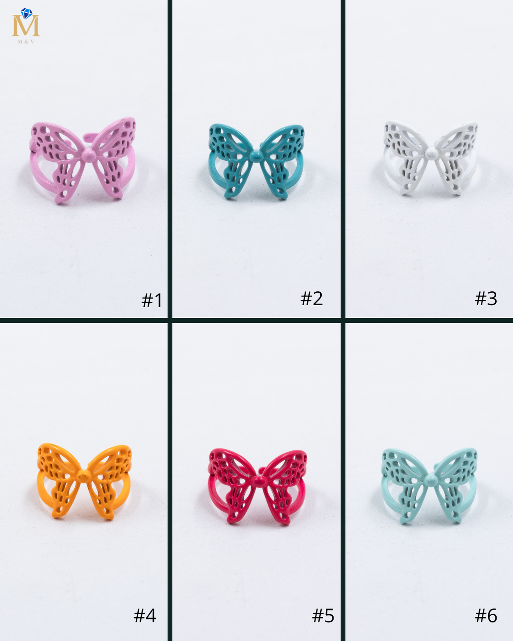 Anillo Ajustable de Mariposa M4 Oro Laminado