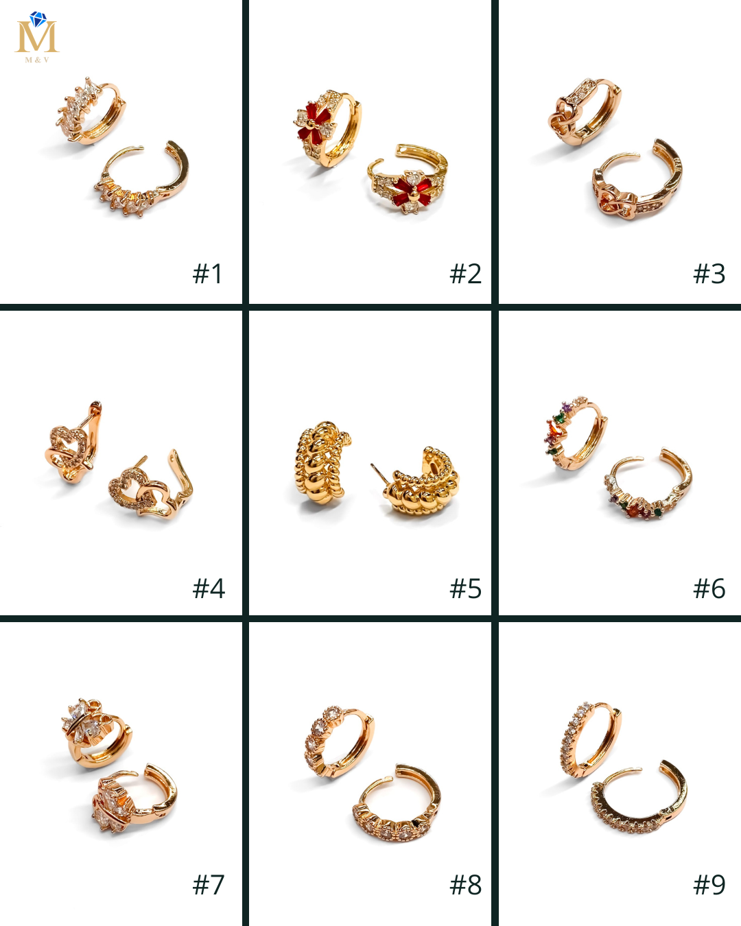 ARETES HUGGIES M9 - ORO LAMINADO