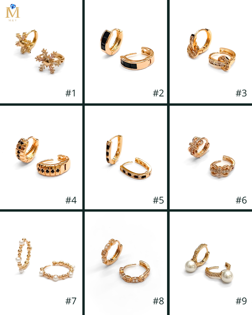 ARETES HUGGIES M6- ORO LAMINADO