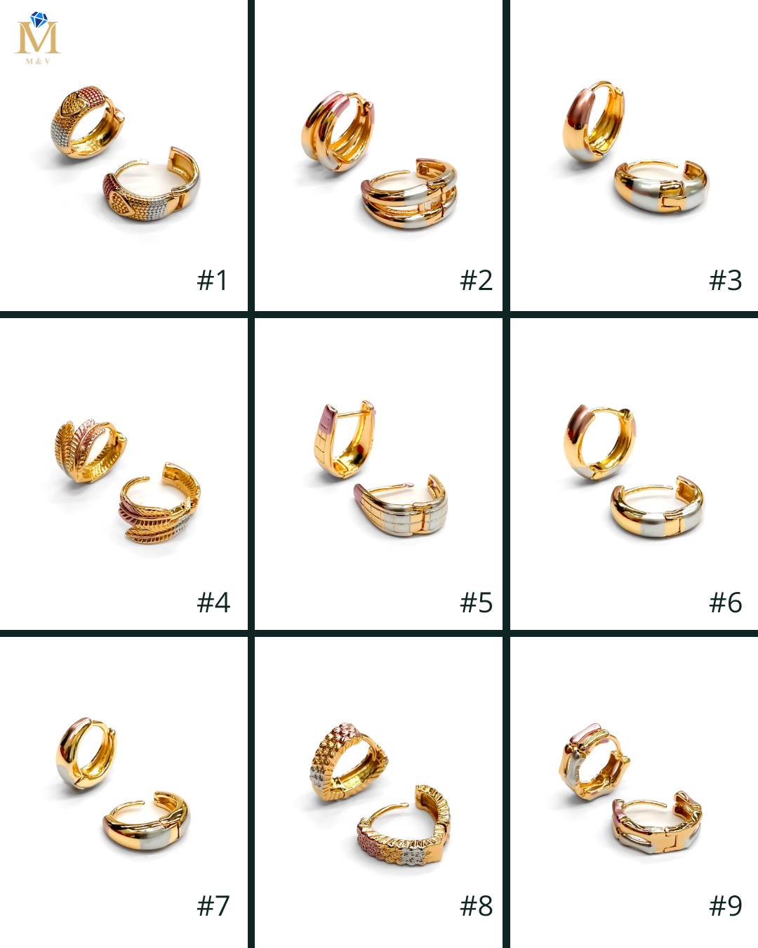 ARETES HUGGIES M20 - ORO LAMINADO