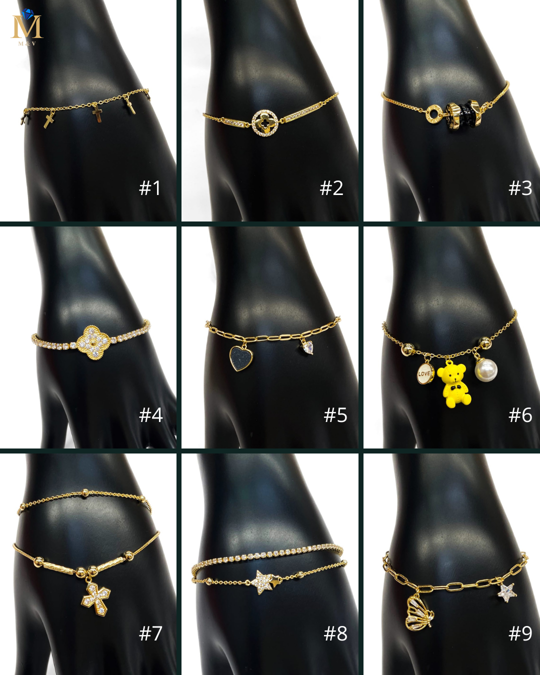 Pulsera Ansheli M3 Oro Laminado