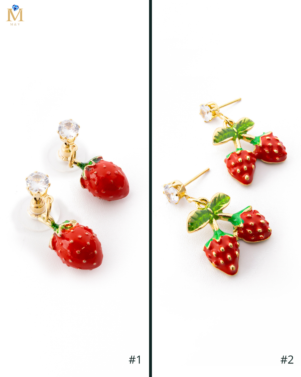 Aretes Dorados Cereza M8 Oro Laminado