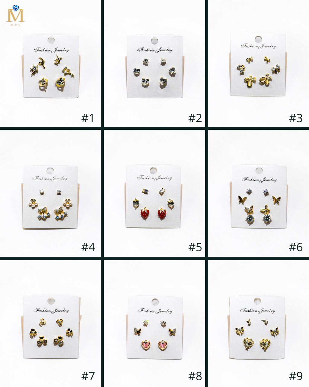 Set Aretes X3 - M12 Oro Laminado