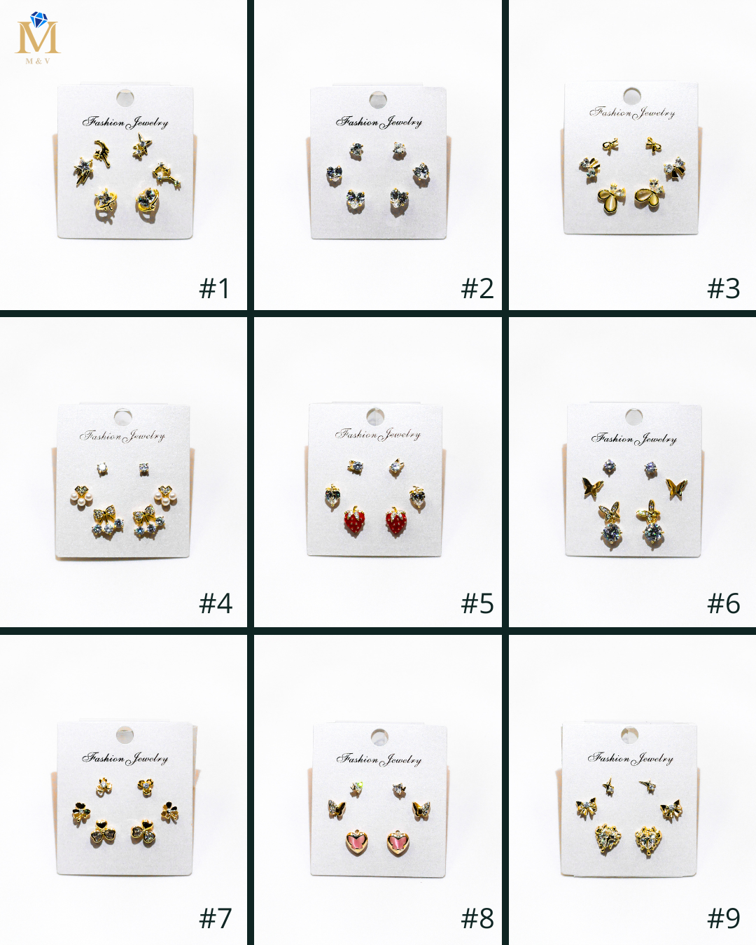 Set Aretes X3 - M12 Oro Laminado