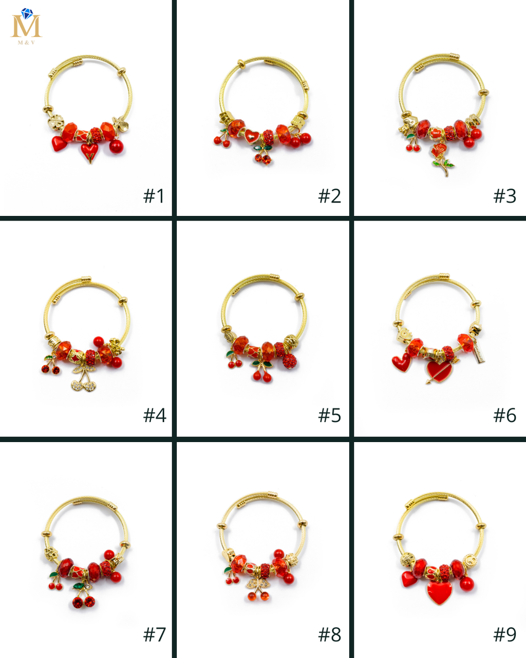 PULSERA DE CORAZON M1 ORO LAMINADO