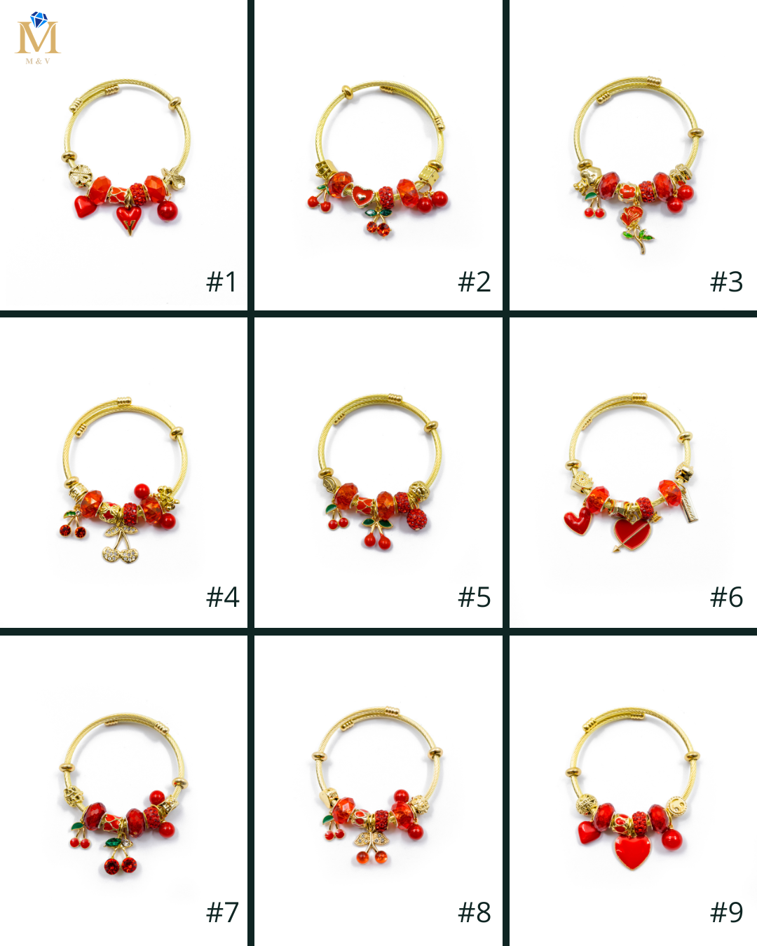 PULSERA DE CORAZON M1 ORO LAMINADO
