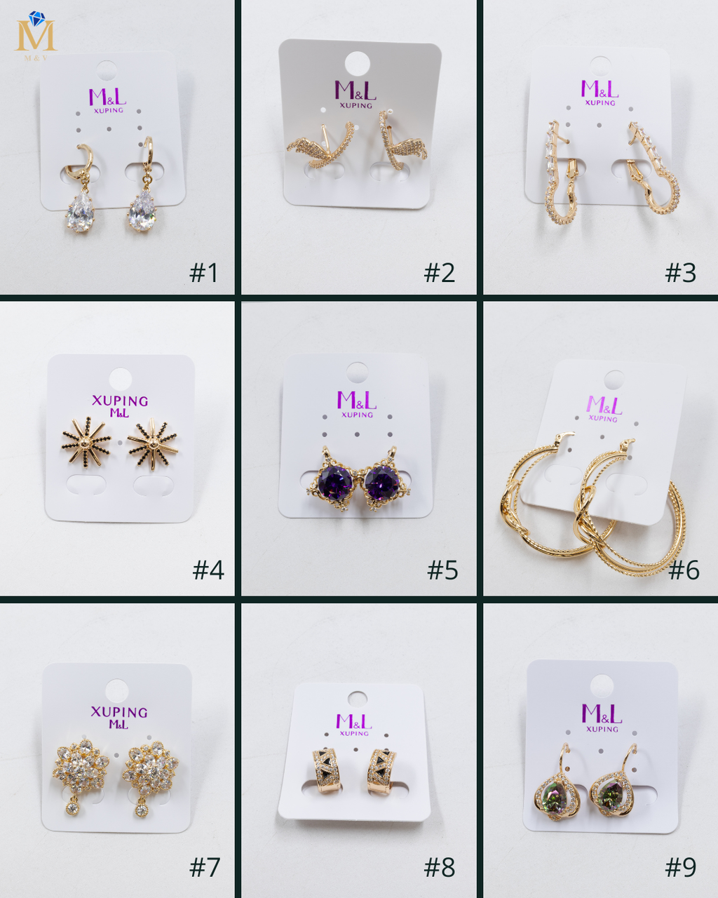 Aretes Dorados Xuping de Aro M12 Oro Laminado