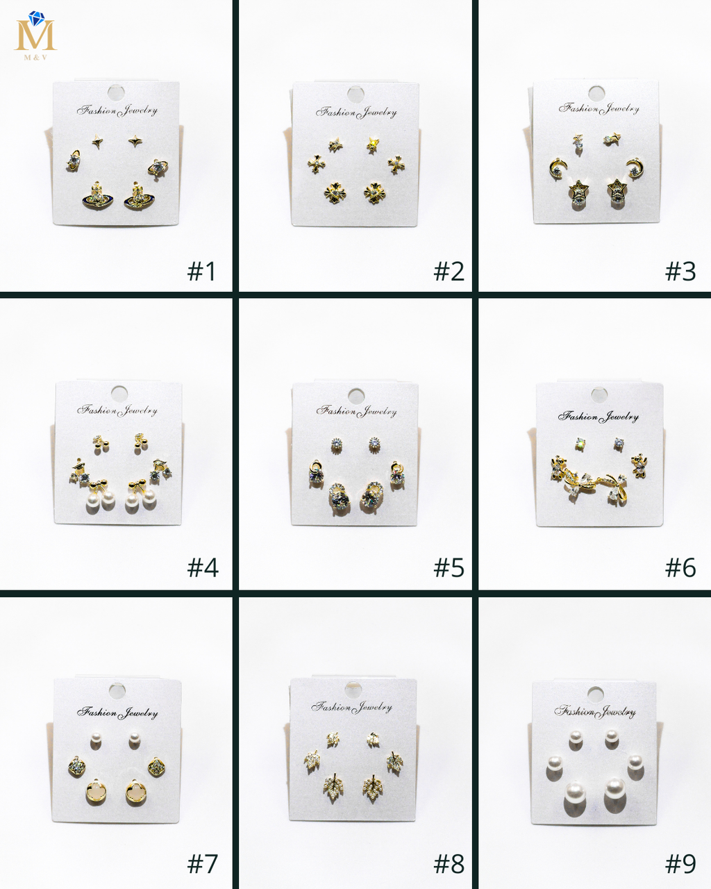 Set Aretes X3 - M17 Oro Laminado