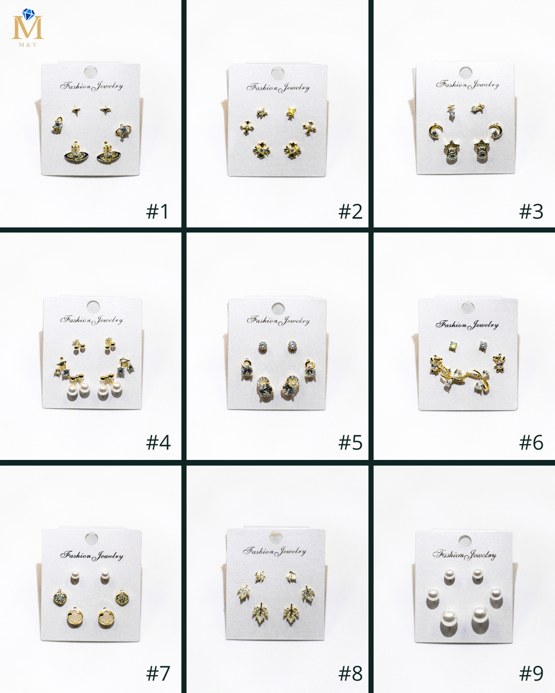 Set Aretes X3 - M17 Oro Laminado