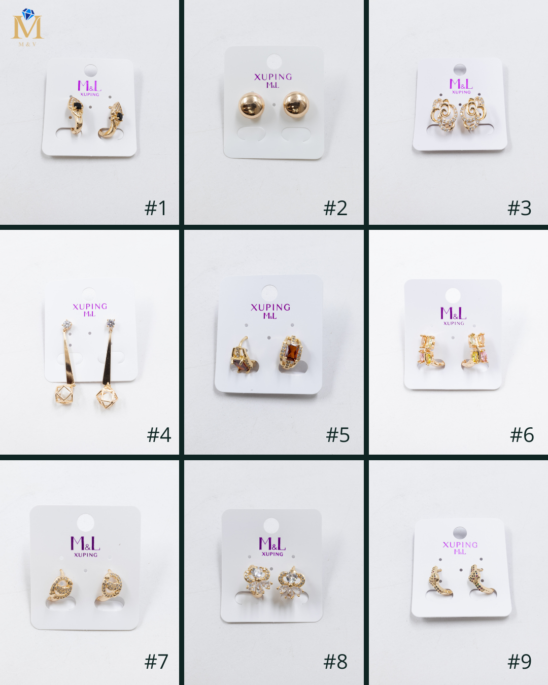 Aretes Dorados Xuping de Aro M6 Oro Laminado