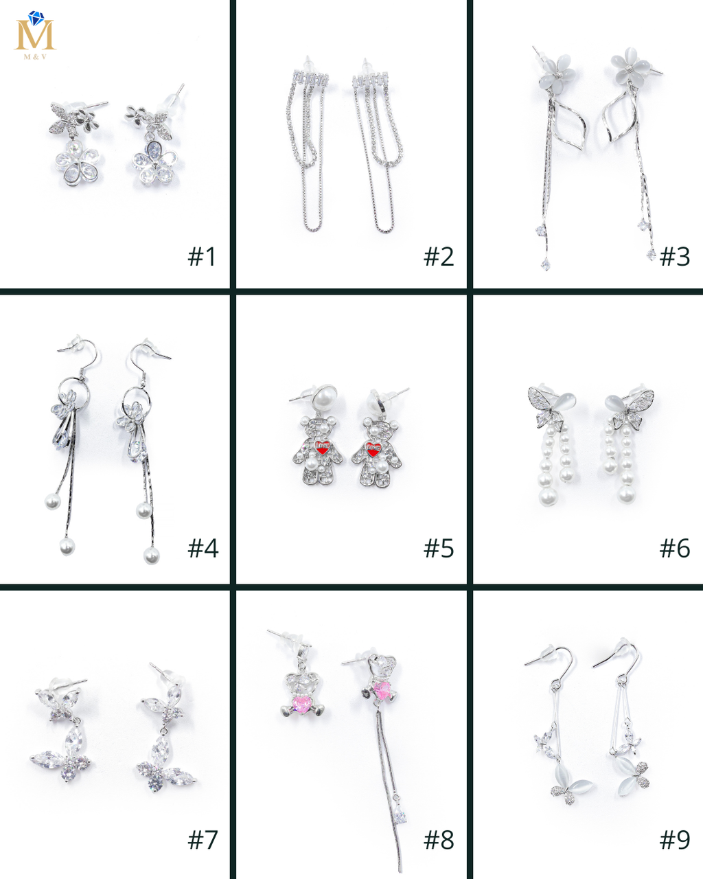 Aretes Largos Ansheli Plateados M18 Oro Laminado