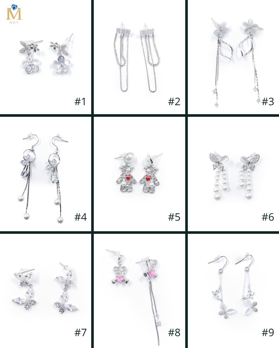 Aretes Largos Ansheli Plateados M18 Oro Laminado