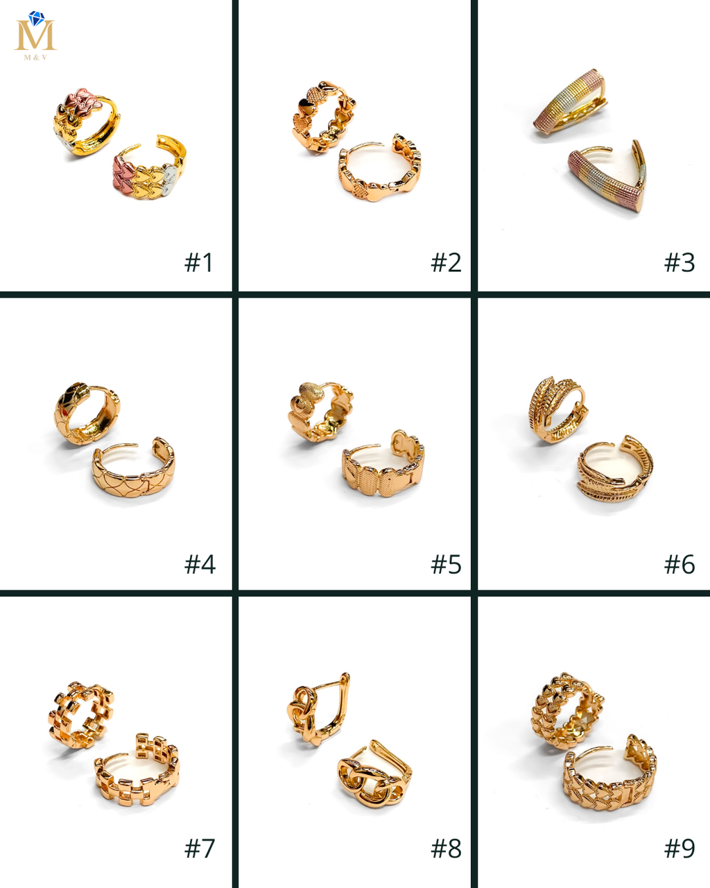 ARETES HUGGIES M2 - ORO LAMINADO