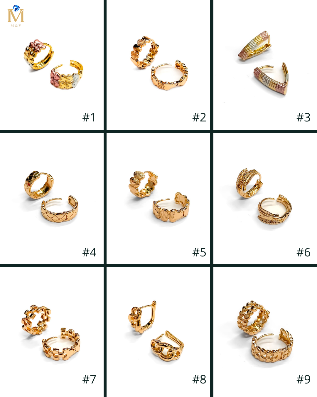 ARETES HUGGIES M2 - ORO LAMINADO