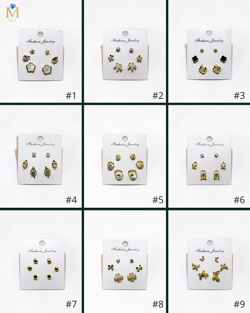 Set Aretes X3 - M23 Oro Laminado