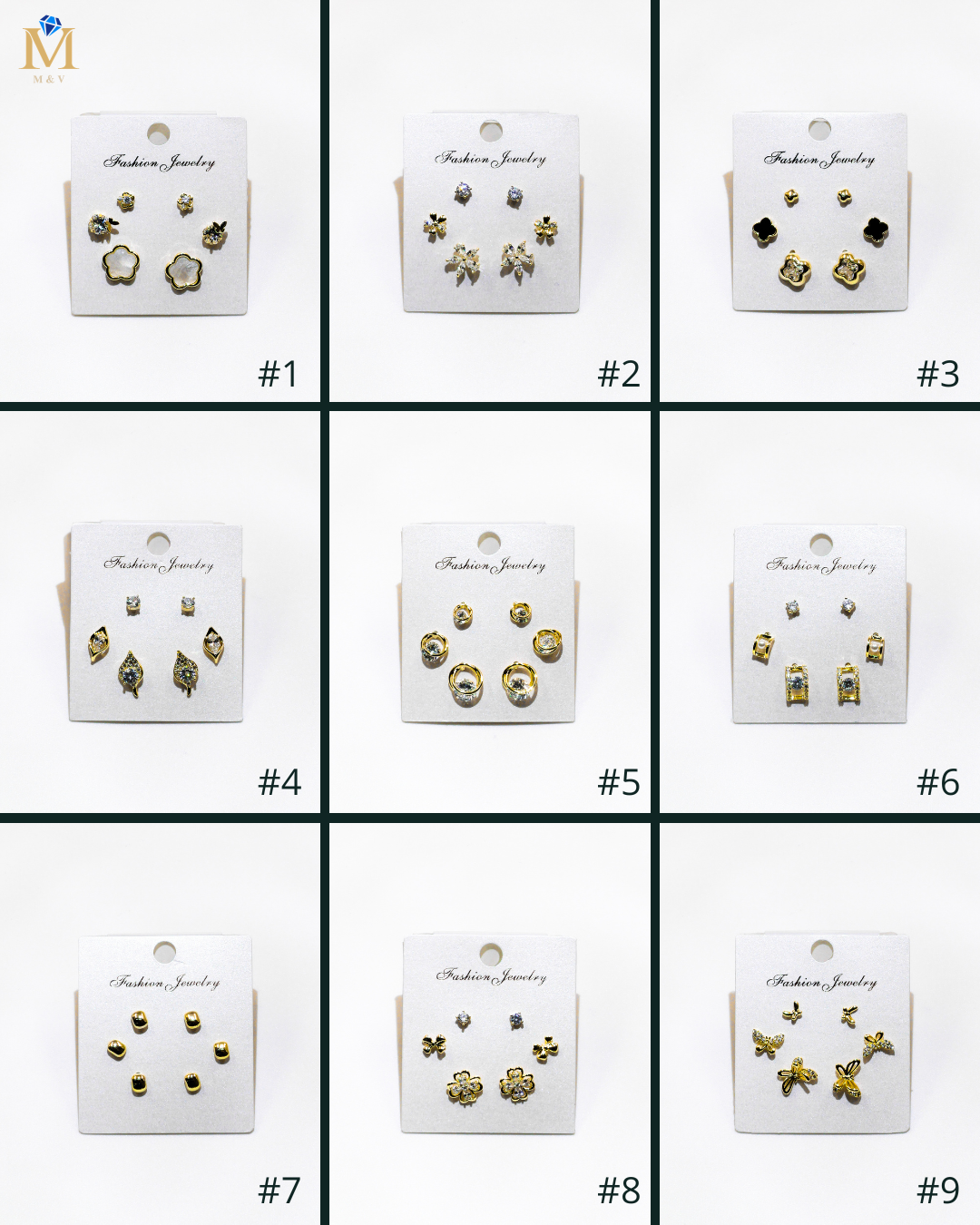 Set Aretes X3 - M23 Oro Laminado
