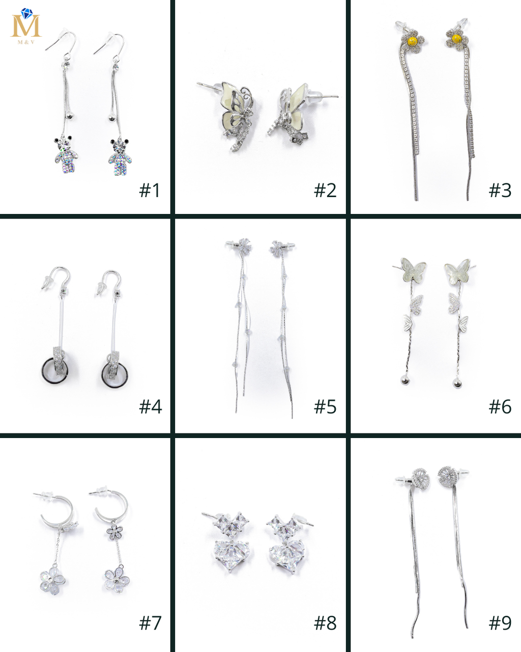 Aretes Largos Ansheli Plateados M22 Oro Laminado